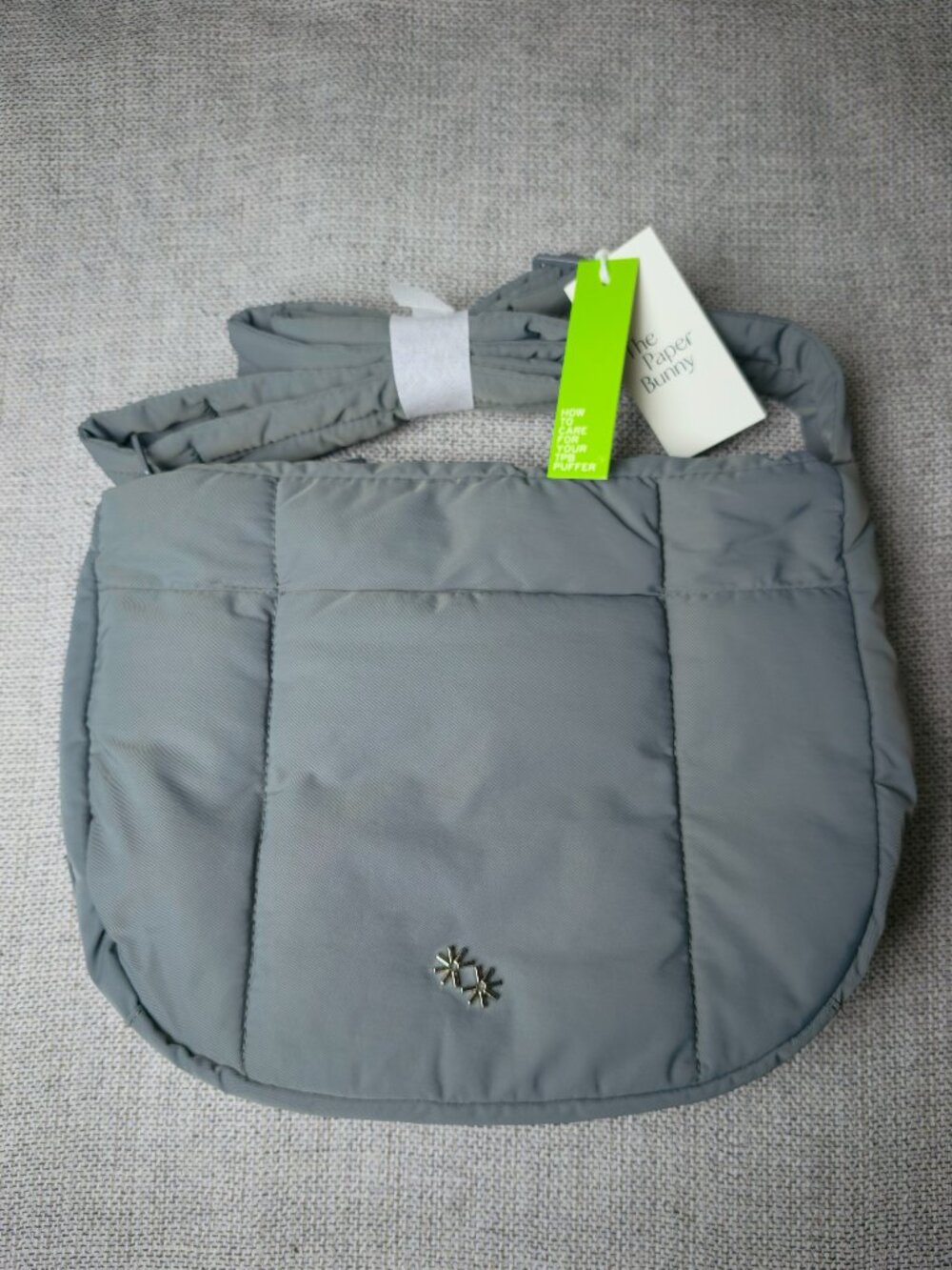 The Paper Bunny Puffer Swing Adjustable Crossbody Bag - Spade Grey